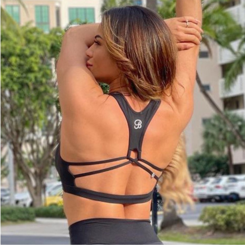 Bombshell Sportswear Black Skull Crusher Sports Bra Medium